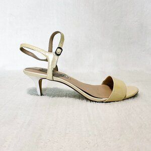 Karl Lagerfeld Mid Height Cream Heels